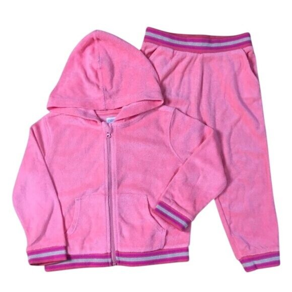 Gymboree Baby Girls' Jacket & Pant Outfit – Size 6-12M – Pink/Orange Terrycloth